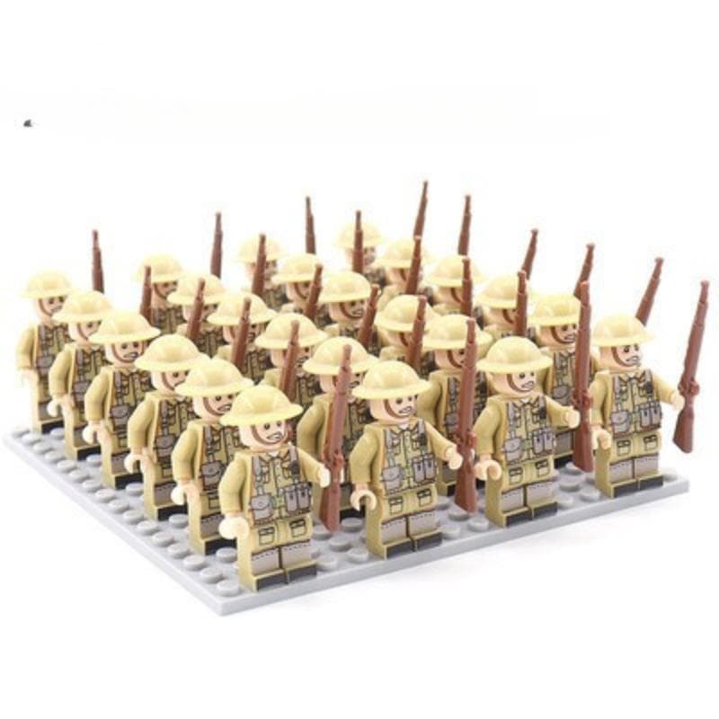 24PCS/SET WW2 Military Soldiers Rifle Weapons Gun Figures Parts Blocks Assembly DIY Model Building Kits Toys