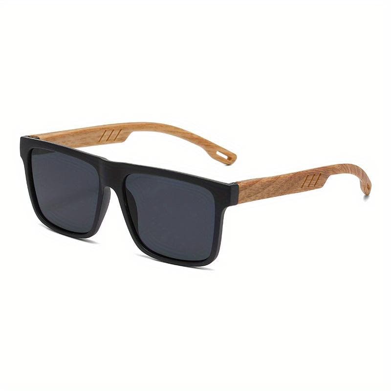 1/2pcs Square Sunglasses Wood Grain Spring Hinges UV400 Protection Unisex Casual Outdoor Daily Eyewear