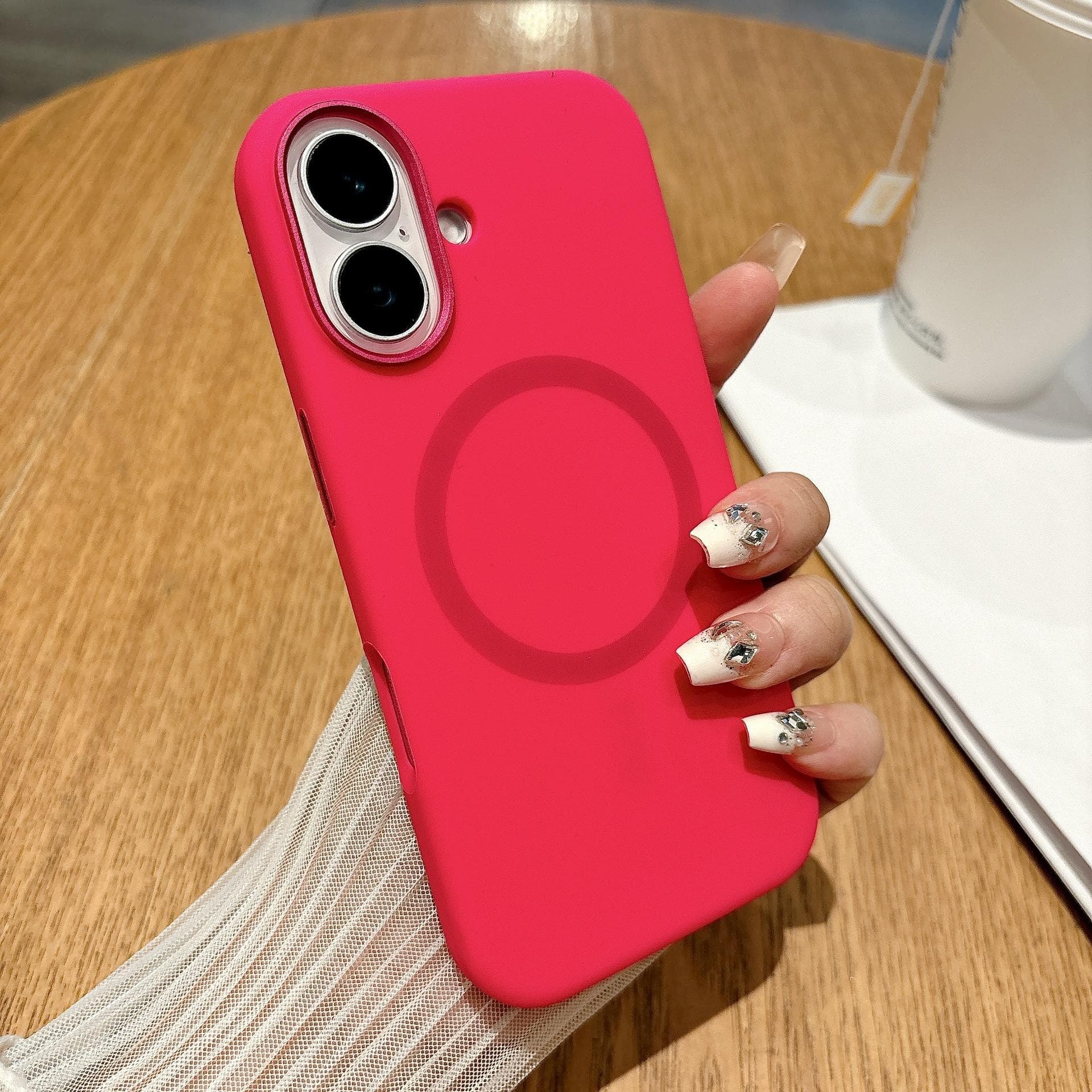 Applicable To Apple 16 Magnetic Suction Mobile Phone Case Liquid Silicone IPhone 15 Metal Frame 14proMax Anti-fall Protection Case iPhone12proMax