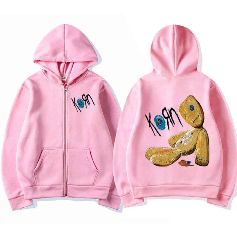 Korn Issues Rock Band New Black Zipper Hoodie Metal Gothic Vintage Oversized Zip Up Hoodies Streetwear Men Women Jacket Coats XXL