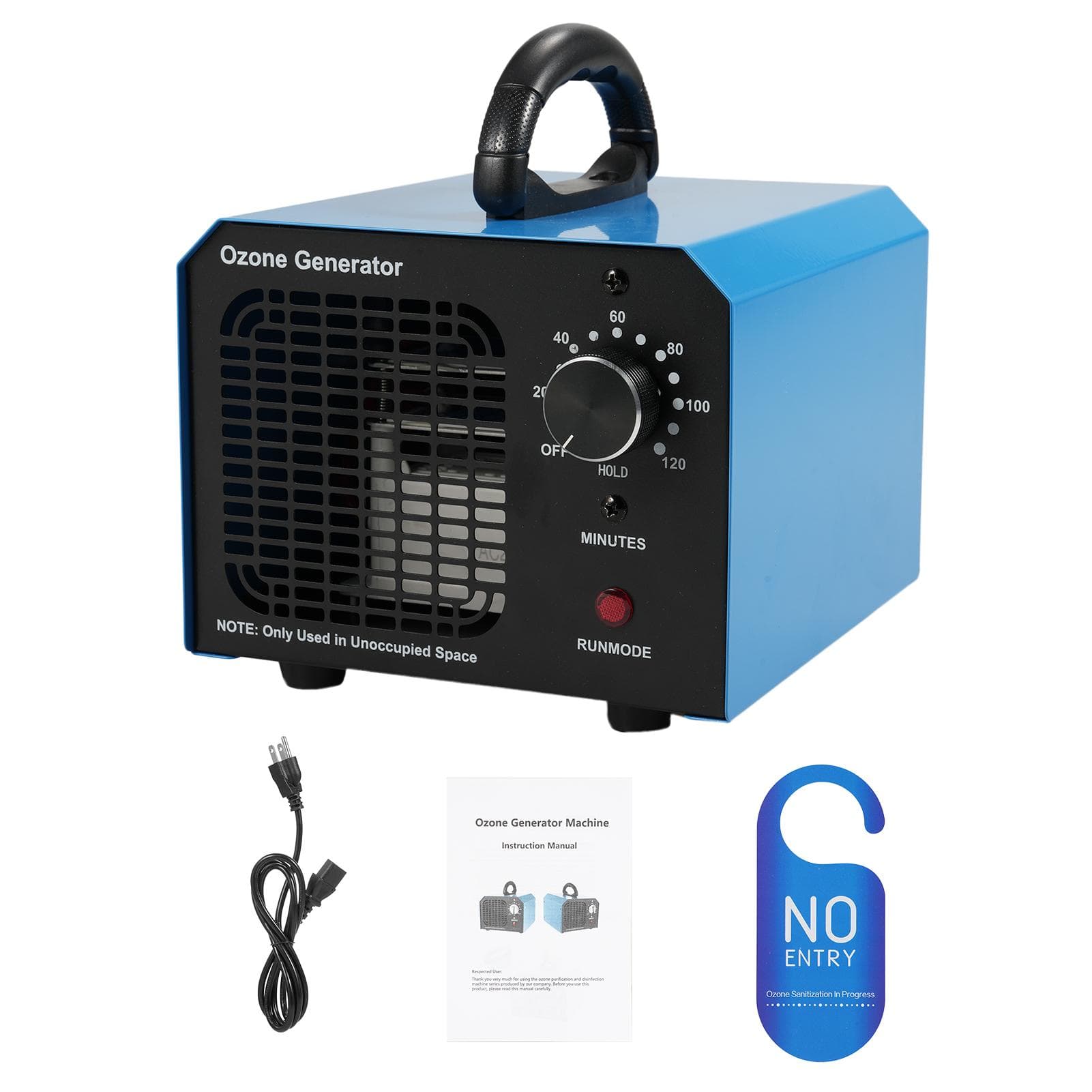 Ozone Generator 10000mgh Ozone Machine Odor Removal Eliminate Odors O₃ Ozone Ionizer Deodorizer 30g & US Plug blue