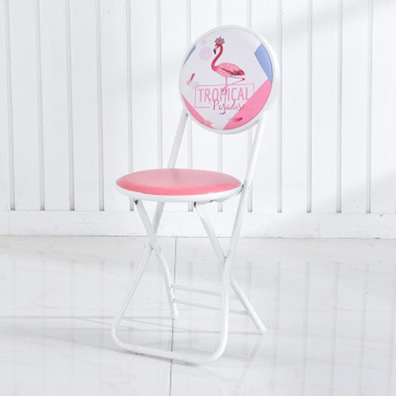 Thicken Folding Chair Simple Home Round Stool for Office Computer Table Supplies PU 8#