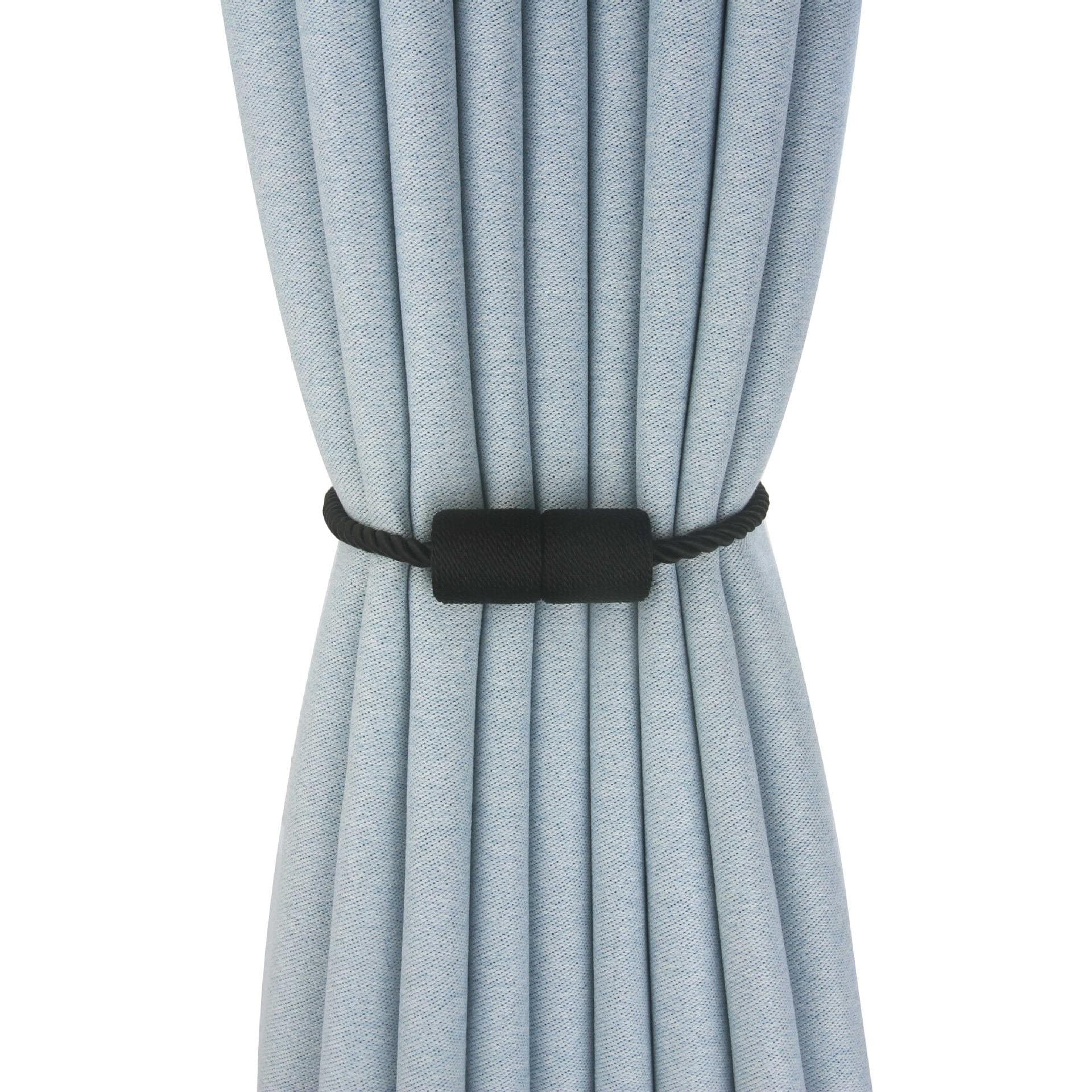 1pcs Strong Magnetic Curtain Tiebacks Outdoor Elegant Decorative Tie Backs Modern Rope Tiebacks for Drapes Window Curtain Holdba 1pcs black