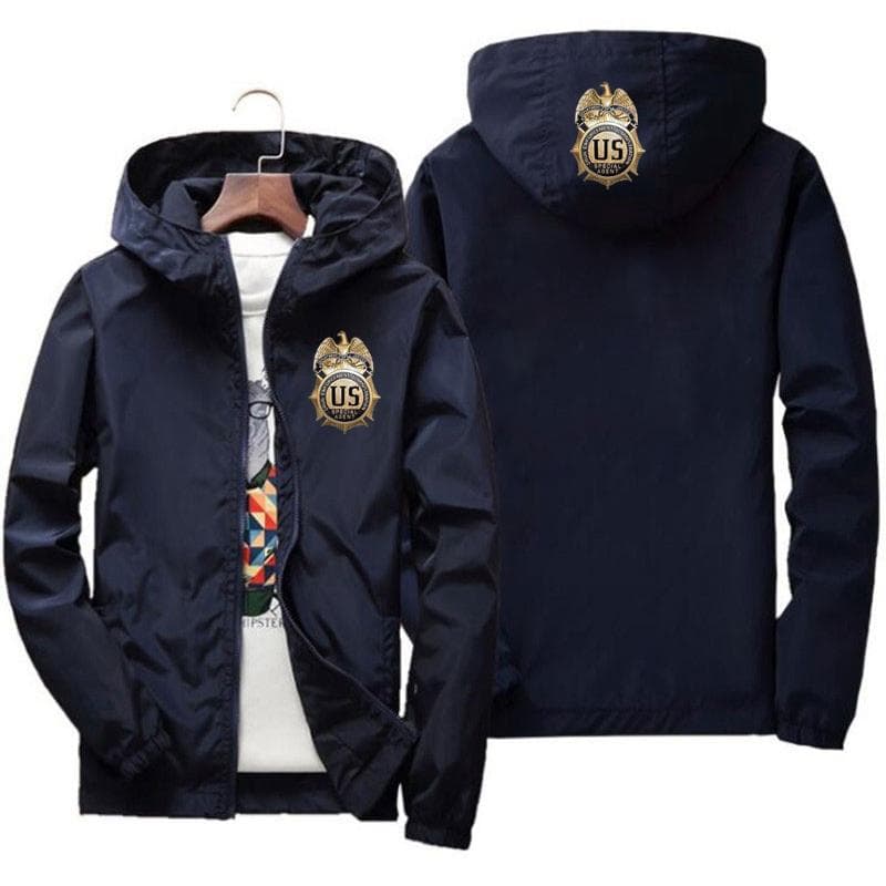 DEA logo zippered jacket men's oversized casual jacket chaquetas hombre 7XL Windbreaker Harajuku street clothing M navy blue