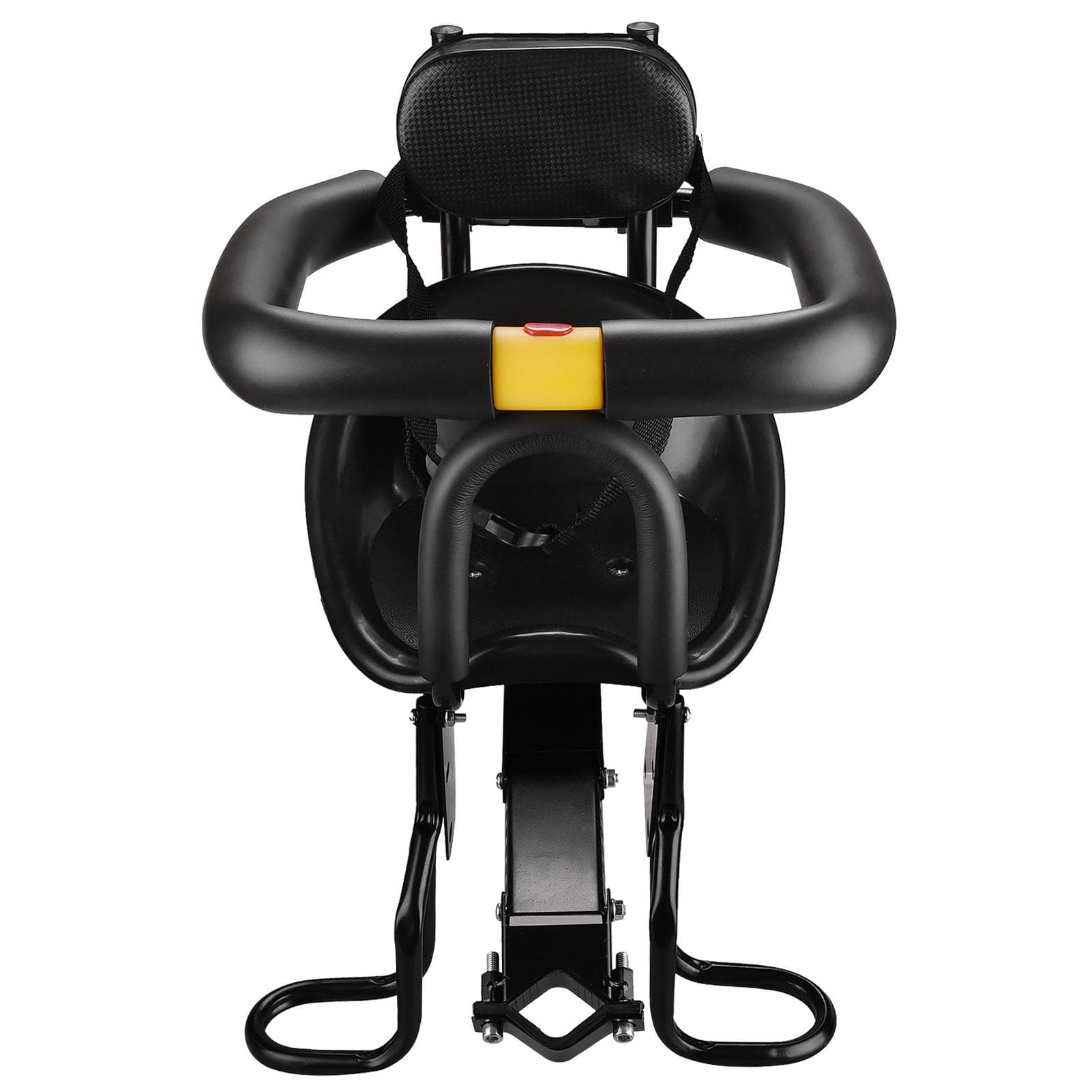 Safety Child Bicycle Seat Bike Front Baby Seat Kids Saddle with Foot Pedals Support Back Rest for Soft Backrest