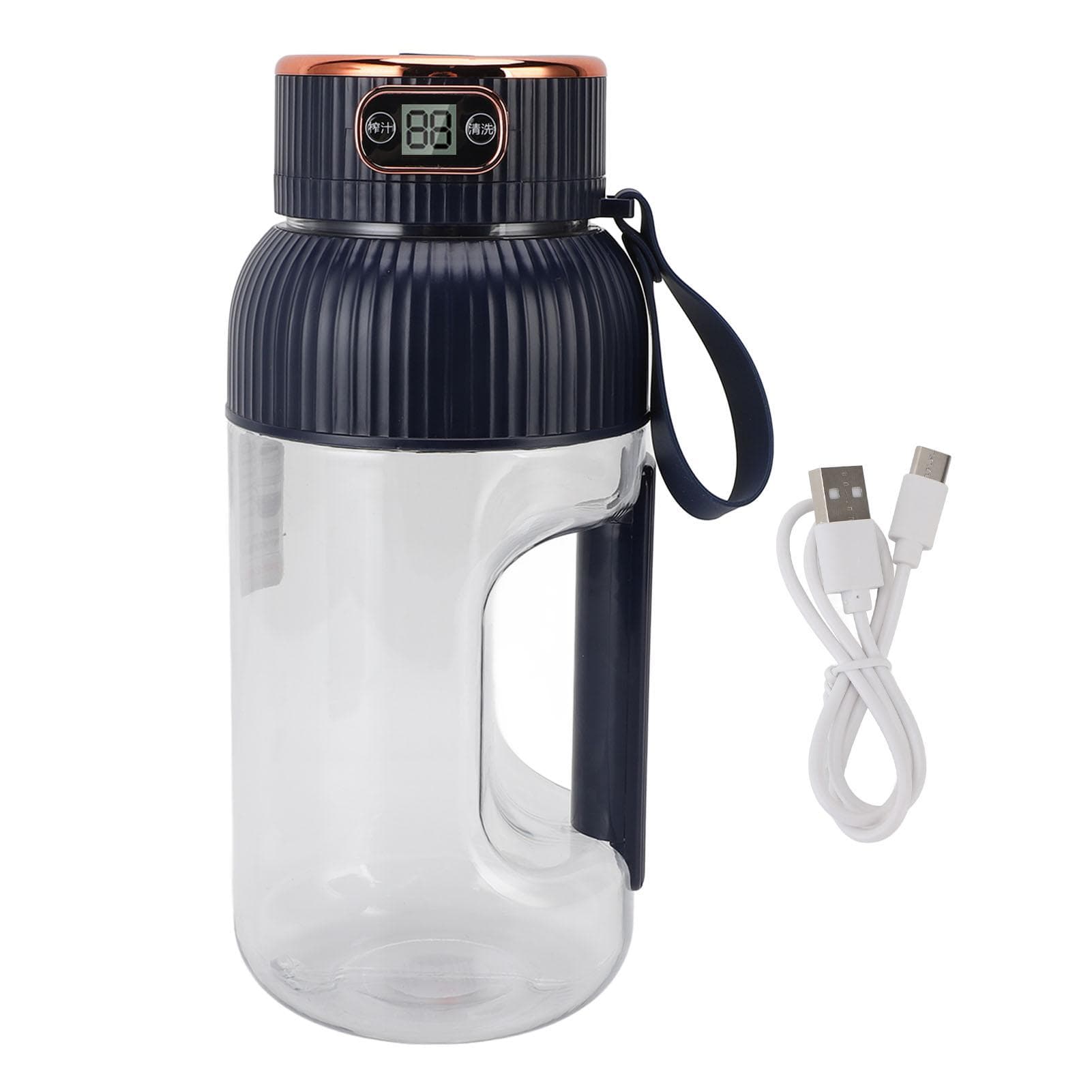 Portable Juicer Cup 150W 1200ml Multifunctional Mini Travel Blender for Gym Home Office Sports L(for 6.5-9kg) blue