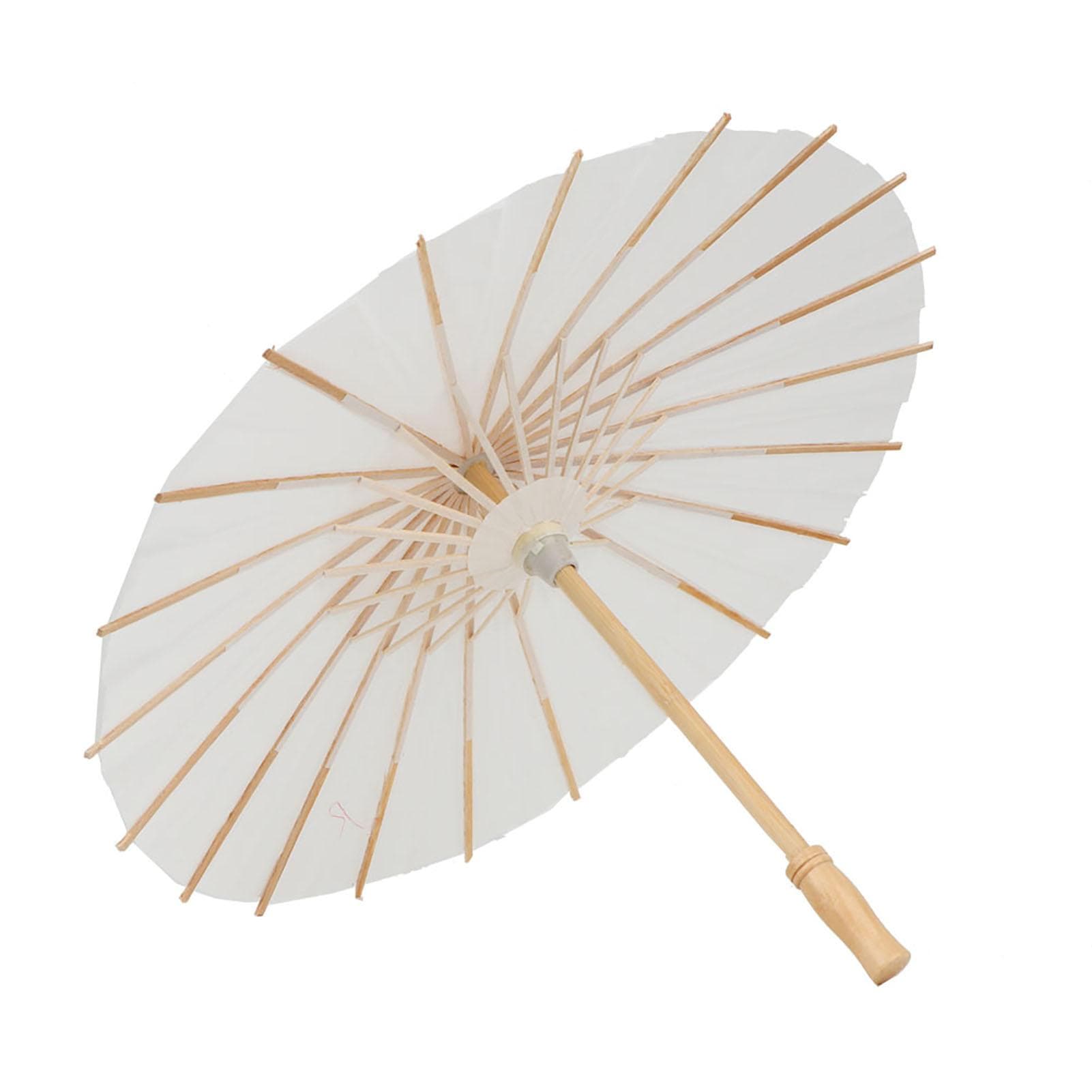 Classic White Color DIY Paper Umbrella Parasol Wedding Bridal Party Decor Photo Prop (29.5cm) 39.5cm
