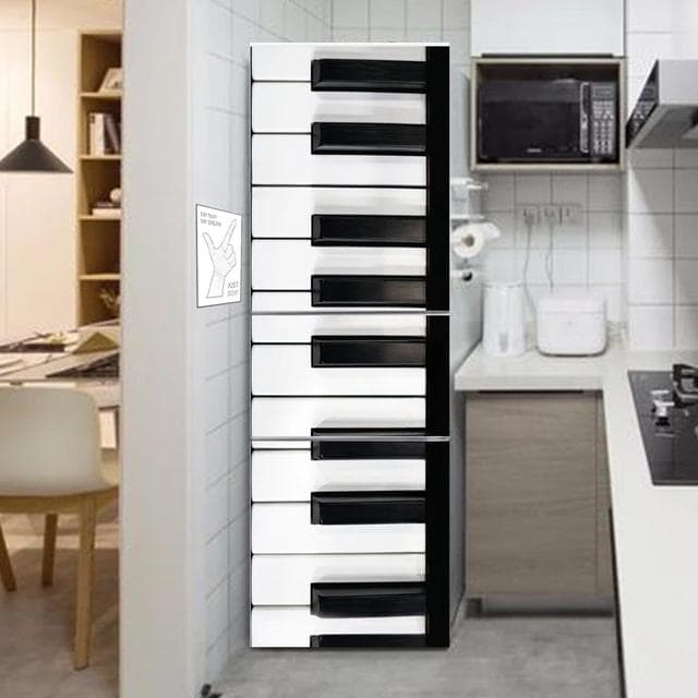 Kitchen Vinyl Refrigerator Stickers Self-adhesive Fridge Wallpaper Door Cover Coffee Jungle Ball Decoration Poster Mural 3d Film 40x120cm(1pcs)