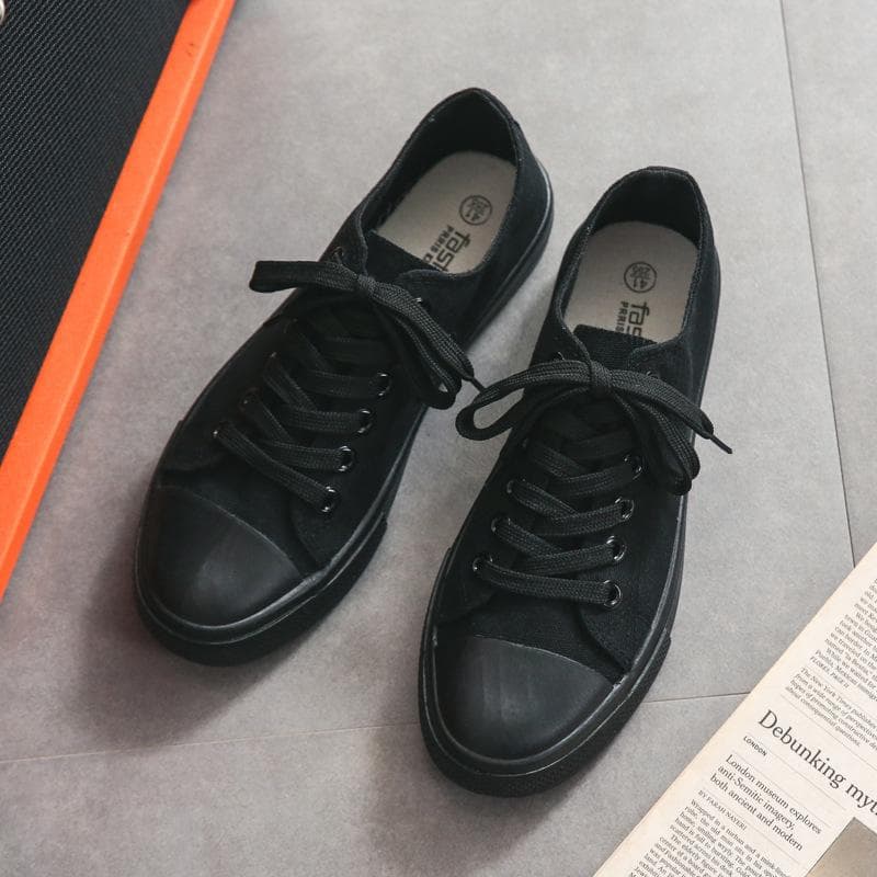 Canvas Shoes Trend Plus Size Couple Shoes Joker Breathable Vulcanized Men New Men's Shoes 42 black