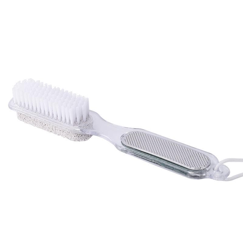 Bathroom Product Multifunction 4 in 1 Pedicure Grinding Tool Foot Pumice Stone Dead Skin Remover Brush white