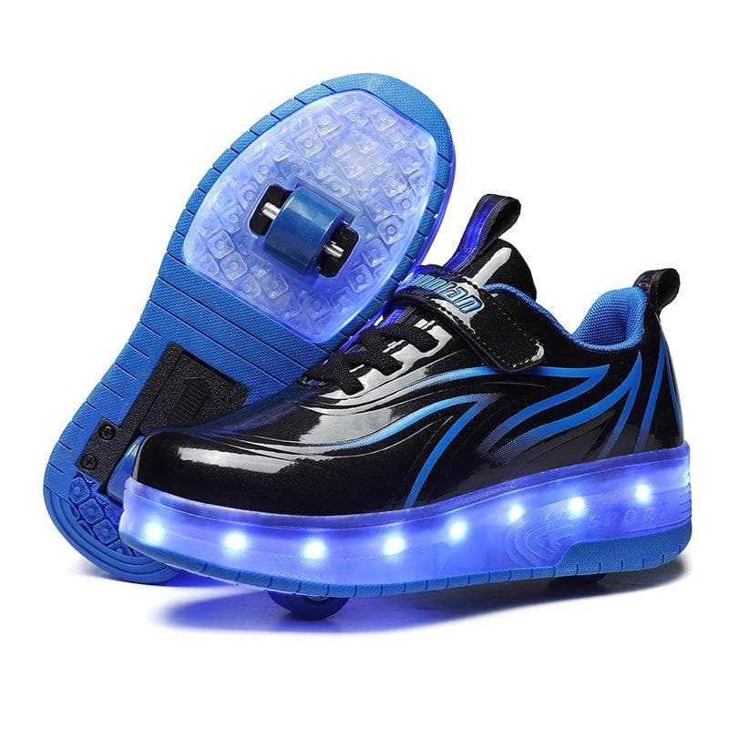 New USB Charging LED Flash Runaway Shoes Double-wheel Men's and Women's Children's Wheel Shoes 40