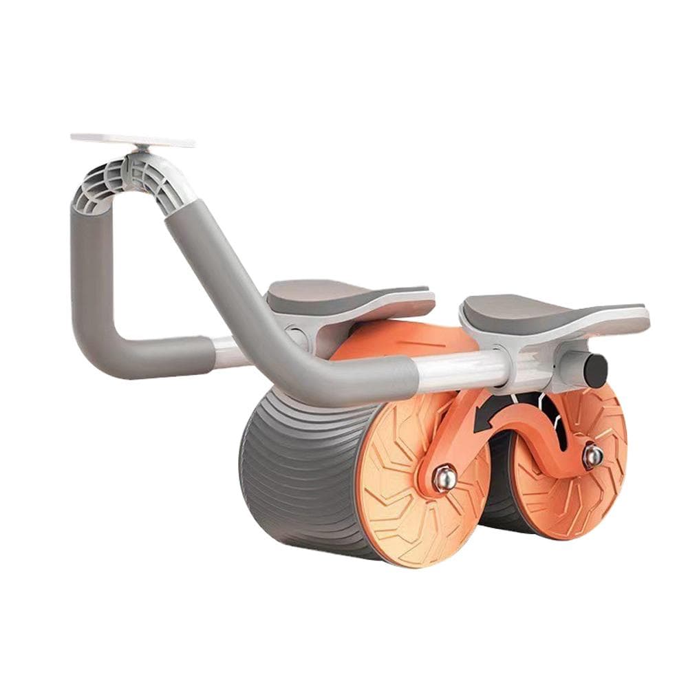 Automatic Rebound Abdomminal Wheel Ab Abdominal Muscle Exercise Roller with Timer Elbow Support orange