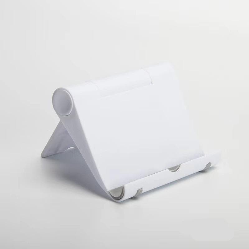 Adjustable Desk Cell Phone and Tablet Stand for iPhone and iPad, Portable Mobile Phone Holder Stand Smartphone Support white