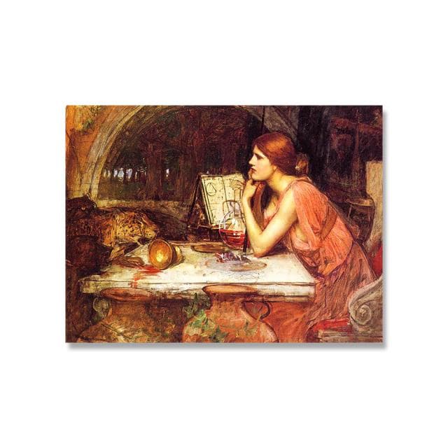 John William Waterhouse Vintage Wall Art Poster Magic Circle Witch Canvas Painting Print Jason and Medea Picture For Home Decor No Frame 60*100cm