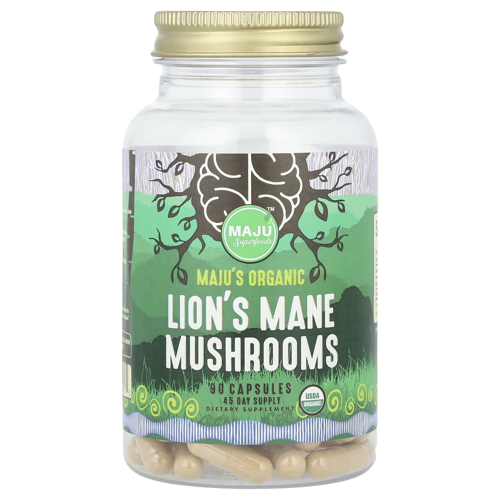 Maju Superfoods, Organic Hericium Mane Mushroom, 90 Capsules