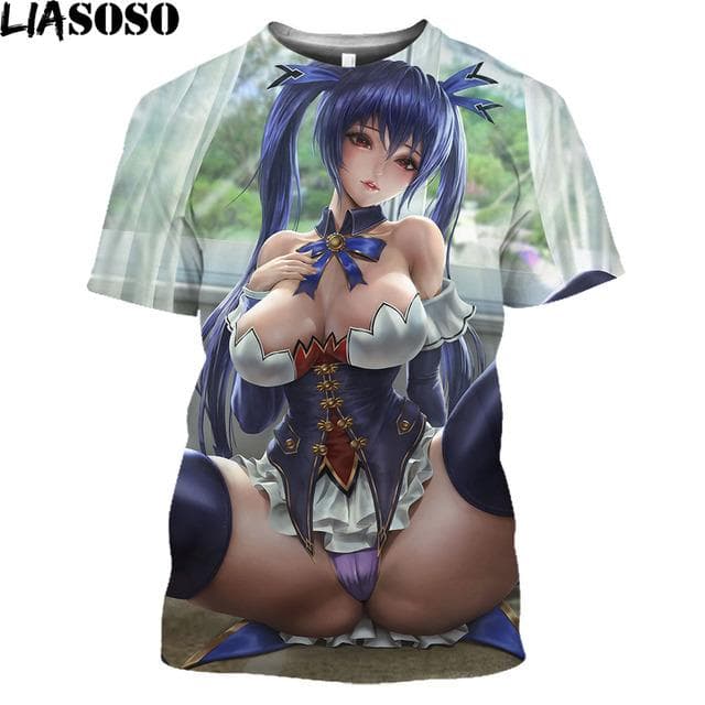 3D Cartoon Animation T-shirts Men 3D Print Sexy Female Cartoon Figure Short Sleeve Clothes Japan Anime Shirt Hip Hop Harajuku XXXXL