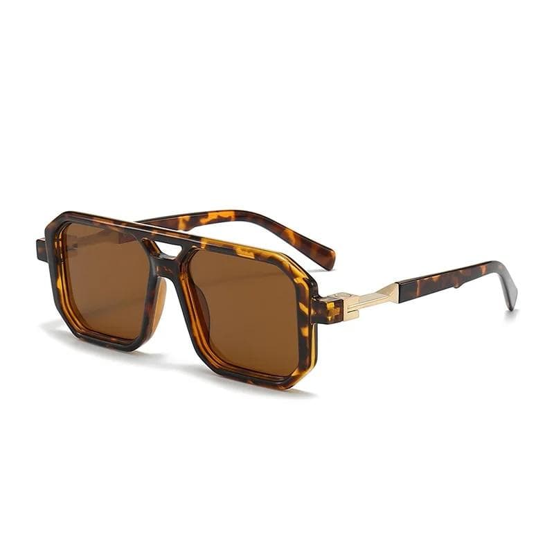 Retro Square Frame Sunglasses Men Women Unisex European American Double Beam Trendy Fashion Accessories
