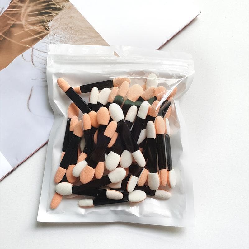 50Pcs/Lot Nail Powder Brushes Sponge Double Sided Applicator Mirror Chrome Pigment Easy Sponge Stick Cosmetic Makeup Tools 5.5cm