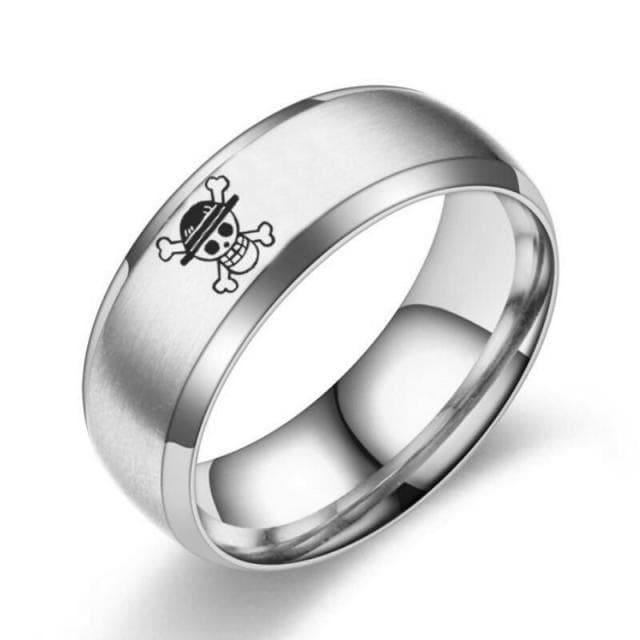 2023 One Piece Ring Anime Stainless Steel Rings For Men Straw Hat Luffy Pirates Men 'S Rings Bague Heren Ghibli Rings 8 silver