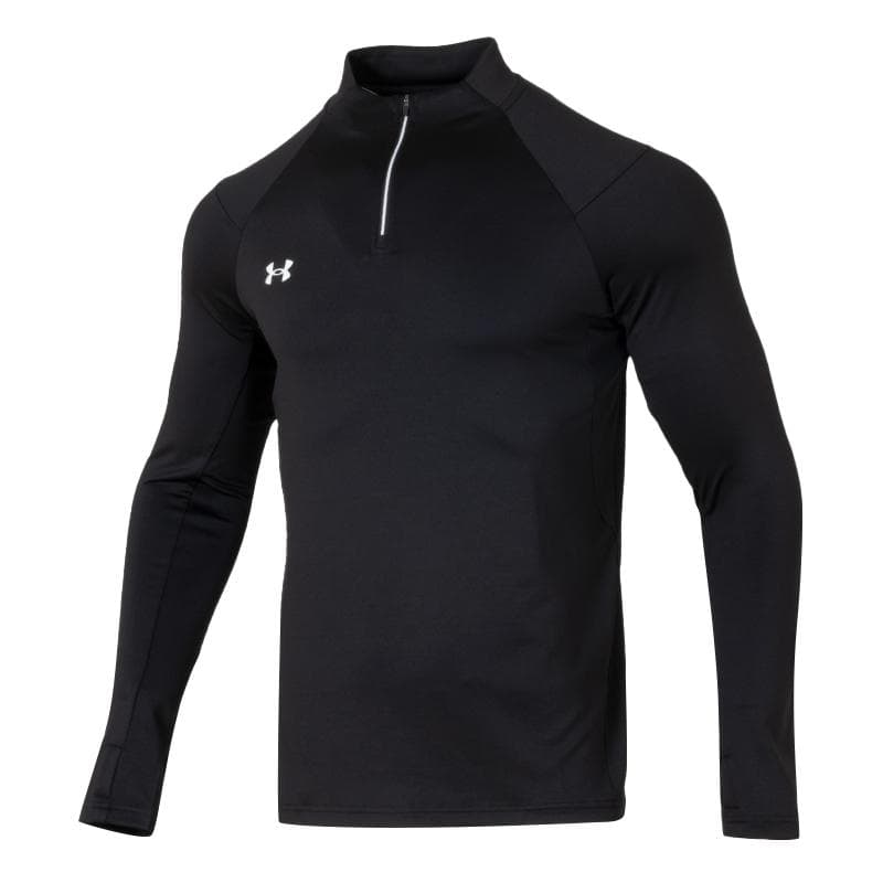 Under Armour Solid Color Simple Casual Sports Half-Zip Breathable Comfortable Long Sleeve Fitness Shirt Unisex tops Black 24600603-001 L