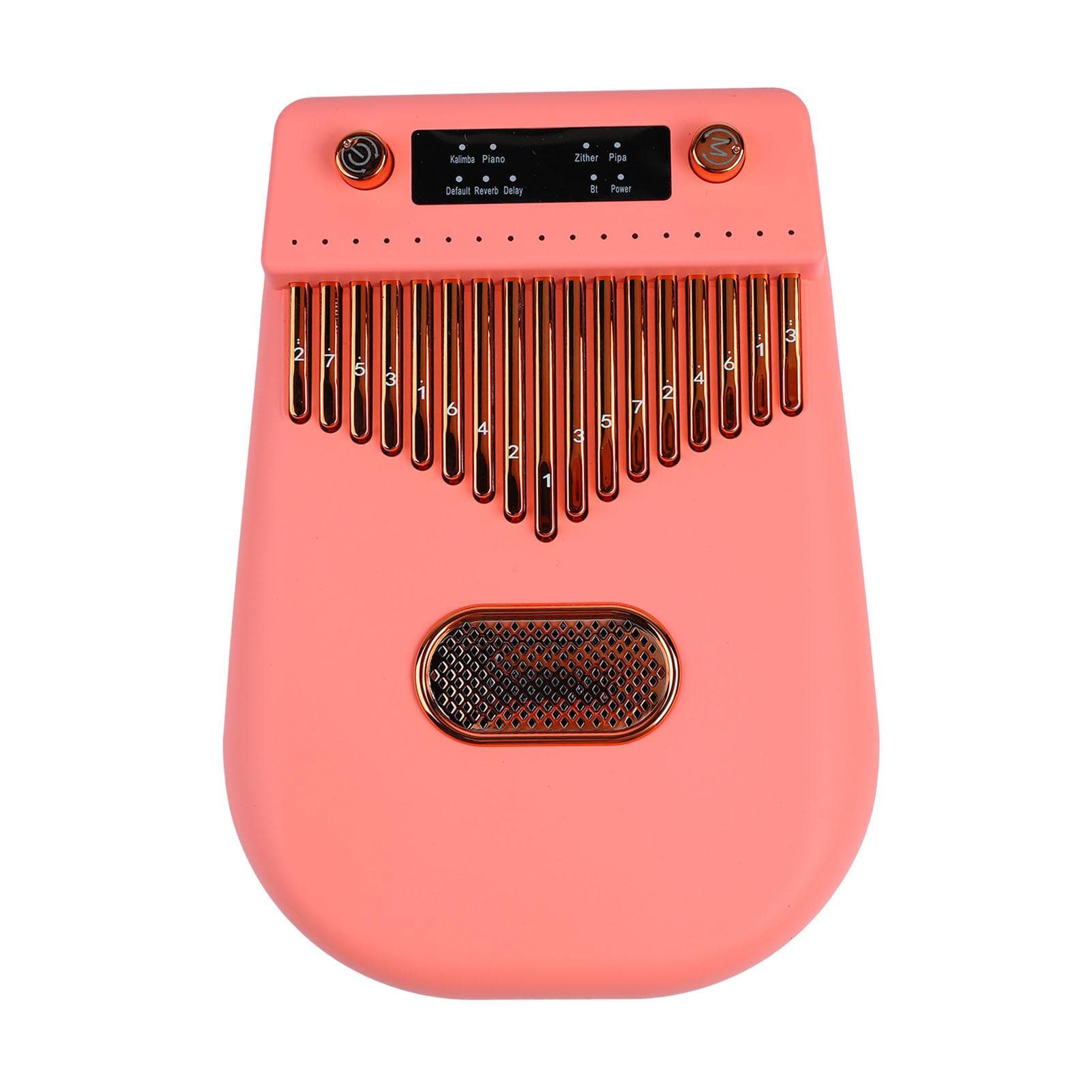 17 Keys Electronic Smart Kalimba Thumb Piano Portable Musical Instrument with Sheet Music for Kid pink