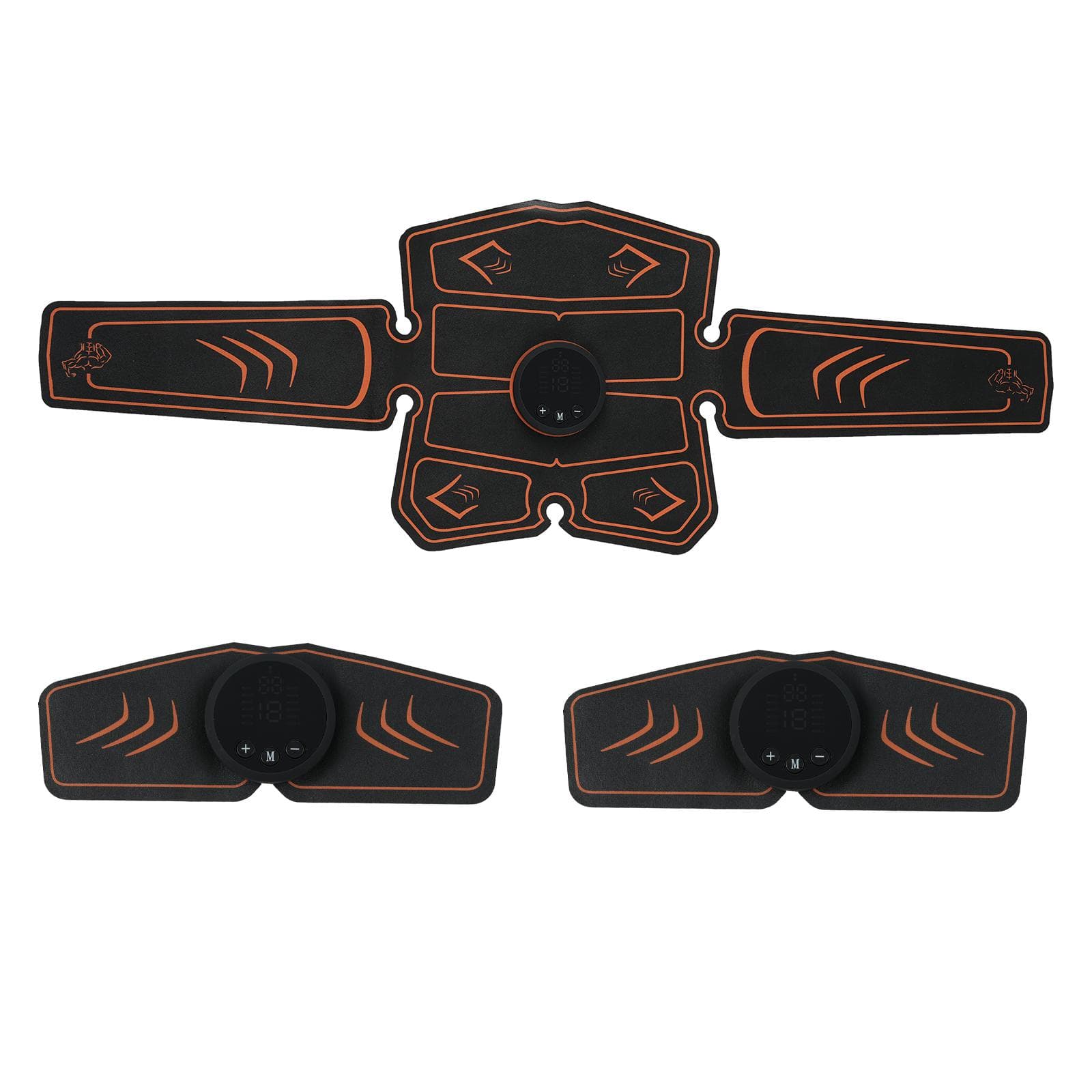 Smart Abs Stimulator Abdominal Muscle Toner Abs Muscle Trainer 12 Modes 19 Levels Intensity Body black