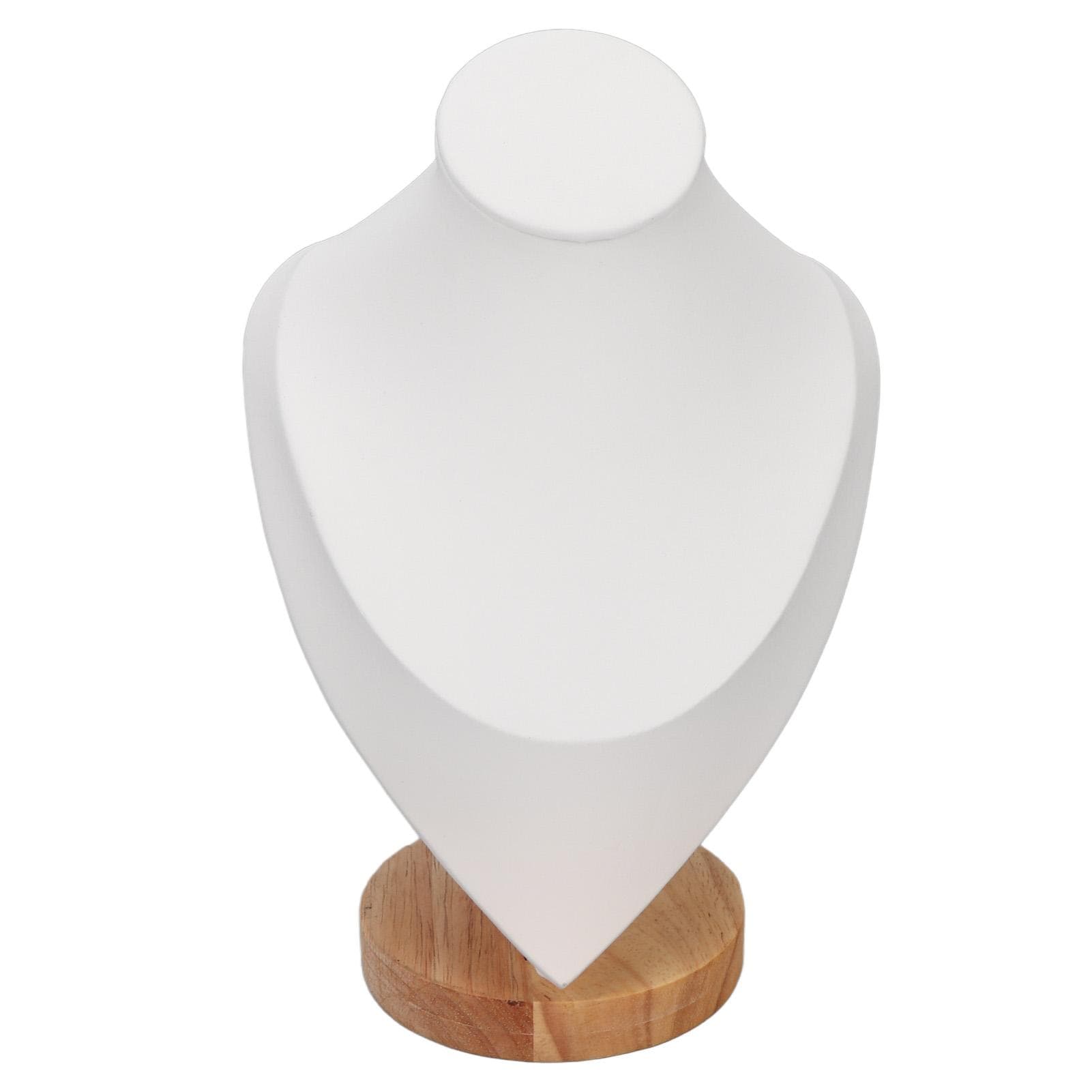 Necklace Display Holder Multipurpose Elegant Wood Jewelry Bust Stand for Home Jewelry Store Trade white