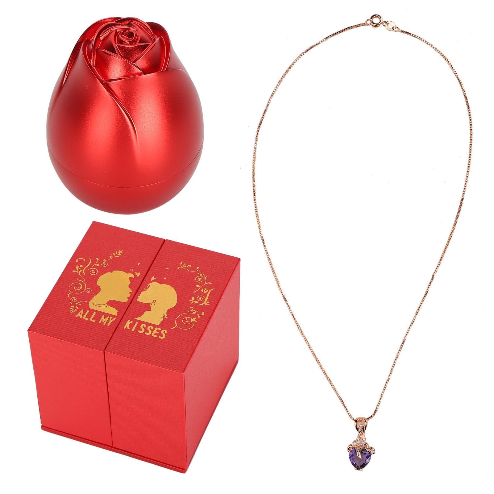 Jewelry Necklace Rose Flower Box Valentine s Day Rings Necklaces Earrings Gift Box
