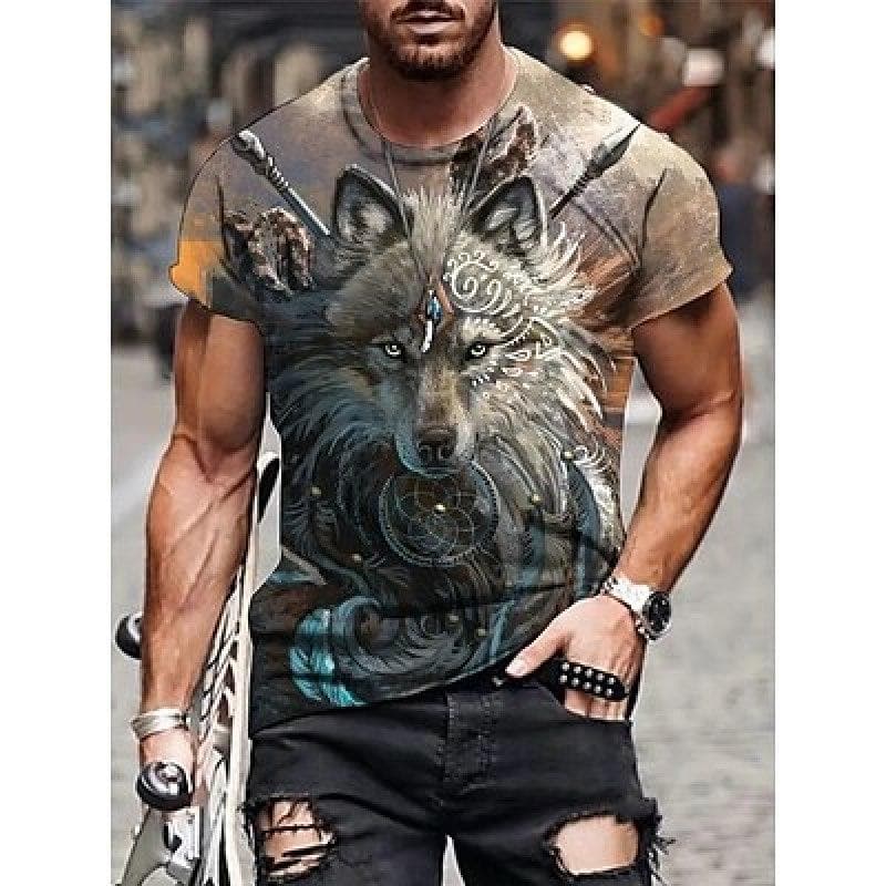 Men's T shirt Tee Graphic Animal Lion Crew Neck Clothing Apparel 3D Print Outdoor Daily Short Sleeve Print Vintage Fashion Designer 3XL