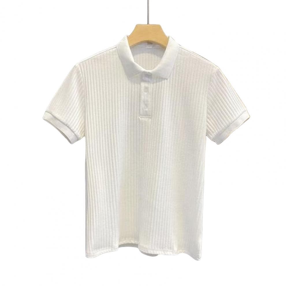Summer Men Shirt Short Sleeves Thin Turn-down Collar Elastic Solid Color Pullover Slim Fit Formal Business Style Office Wear Top M white