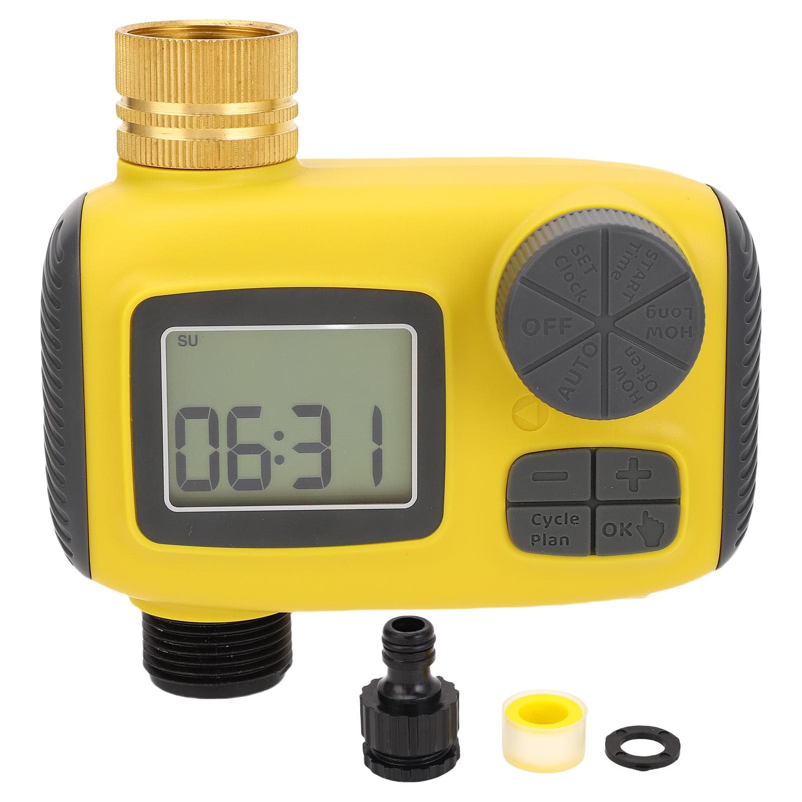 Sprinkler Timer with Brass Inlet Programmable Hose Timer for Yard Lawn IP55 Water Proof Rain Delay