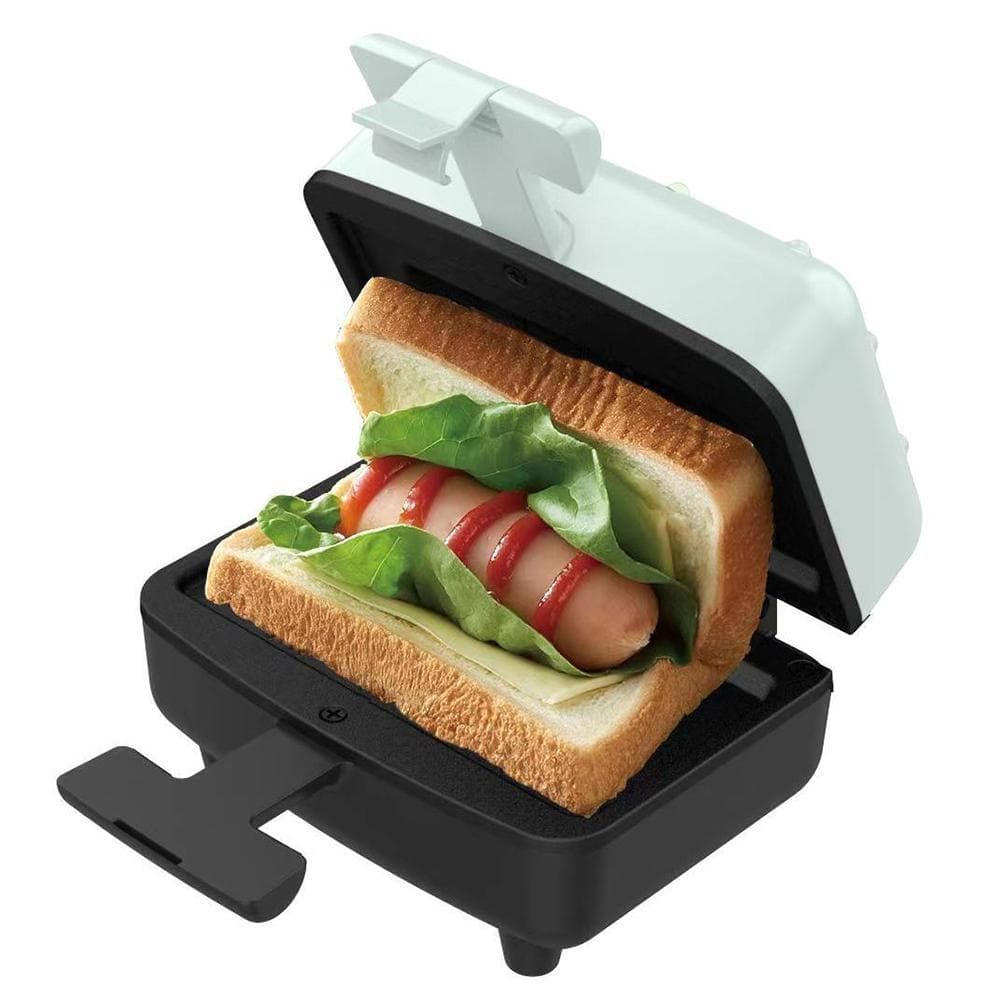 Breakfast Sandwich Maker Compact Electric Sandwich Maker with Non-Stick Plates / Indicator Light / EU Plug green