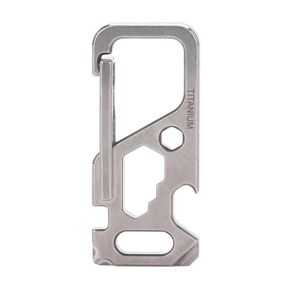 Outdoor Multi-Tool Titanium Alloy Clip Key Chain Holder Bottle Opener silver