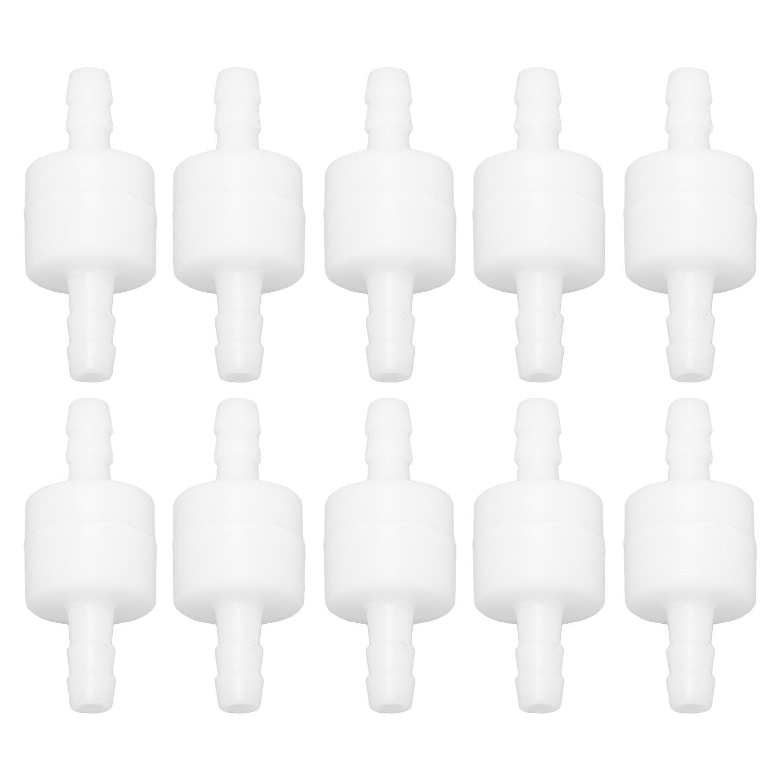 10Pcs Check Valve PE Single Way Aquarium Air Pump Non Return Valve for Chemical Industry 6mm White