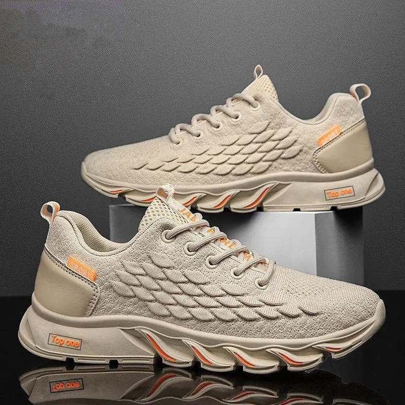 Men's Shoes Summer New Breathable Flying Woven Sports Shoes Blade Soft Bottom Fish Scale Men's Casual Shoes Fashion Old Shoes Men 44