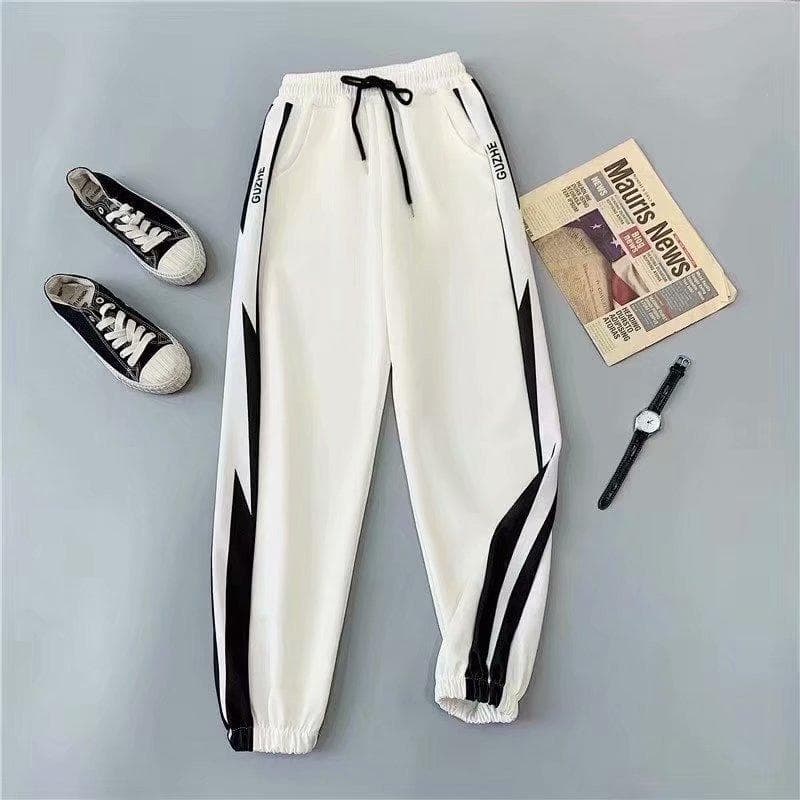 Sweatpants Female Ins Students Korean Version of Loose Thin Section Thin Bundle Foot Casual Pants L ivory