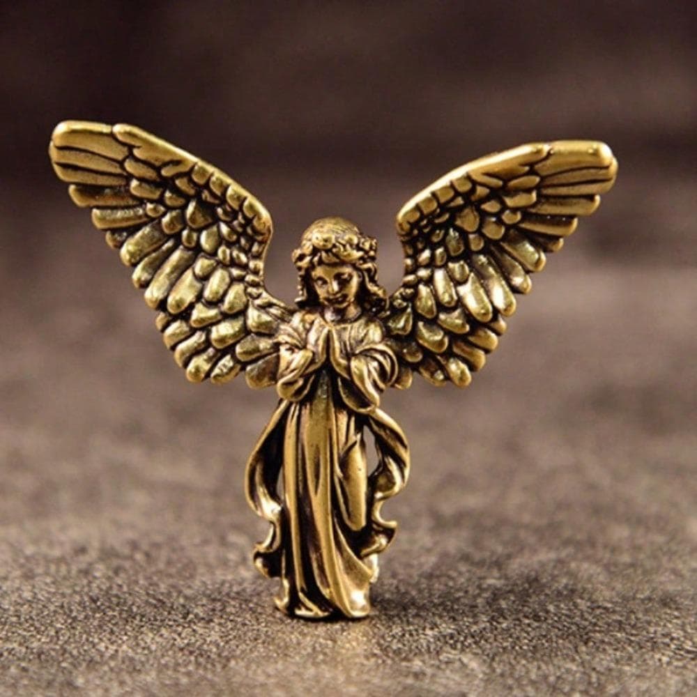 1PC Antique Copper God of Love Cupid Statue Small Ornaments Brass Angel Figurines Desktop Decorations Home Decor Accessories 1pcs brass