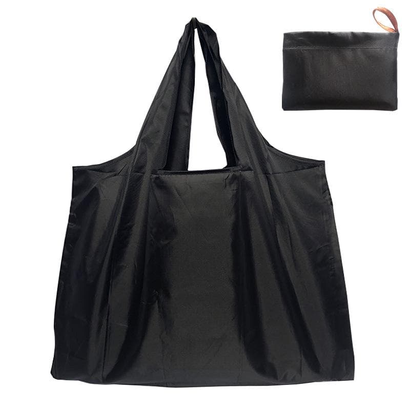 Yogodlns Versatile Folding Shopping Bag, Large Capacity Travel Tote Bag, Fashion Reusable Grocery Bag 52x6x40cm black