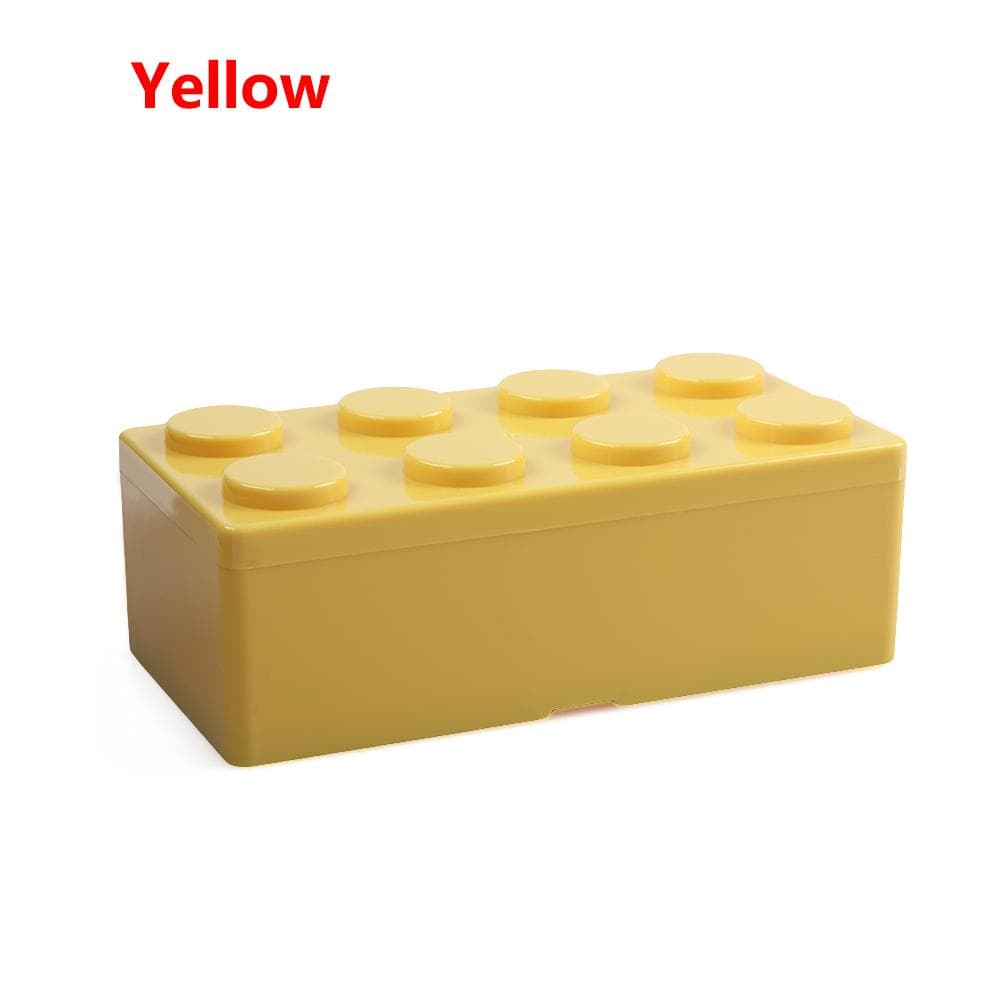 New Creative Storage Box Building Block Shapes Plastic Saving Space Box Superimposed Desktop Handy Office Supplies yellow