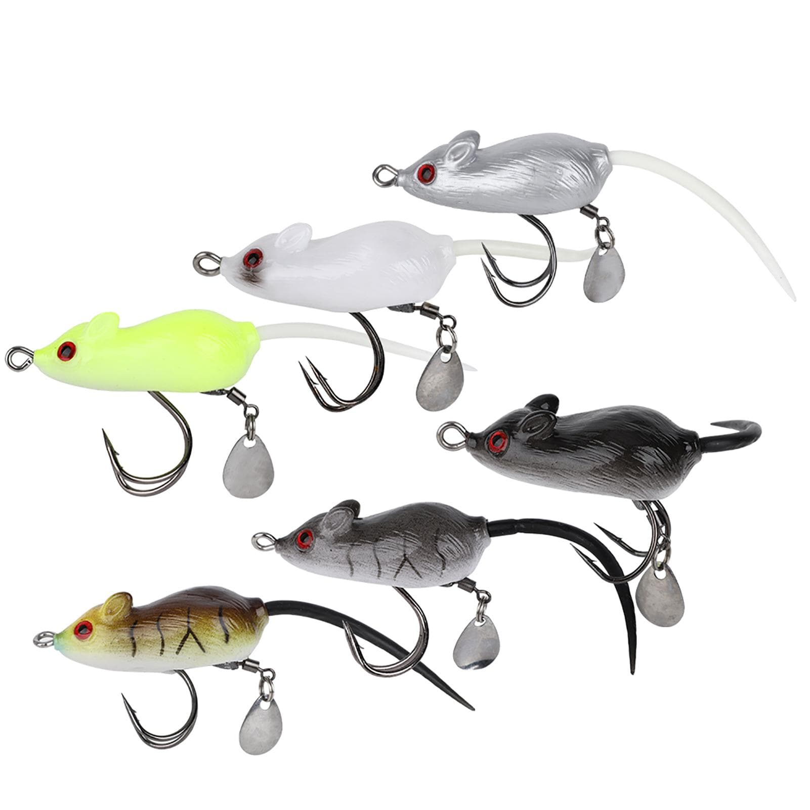 6 pcs 5.5cm10.5g Sequin Artificial Frog Fishing Lures Hard Baits with Hooks Fish Tackle Accessories