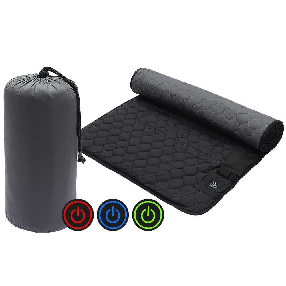 Winter Heating Mat USB Heating Sleeping Mat Camping Warming Mattress Temperature Adjustable Warm black