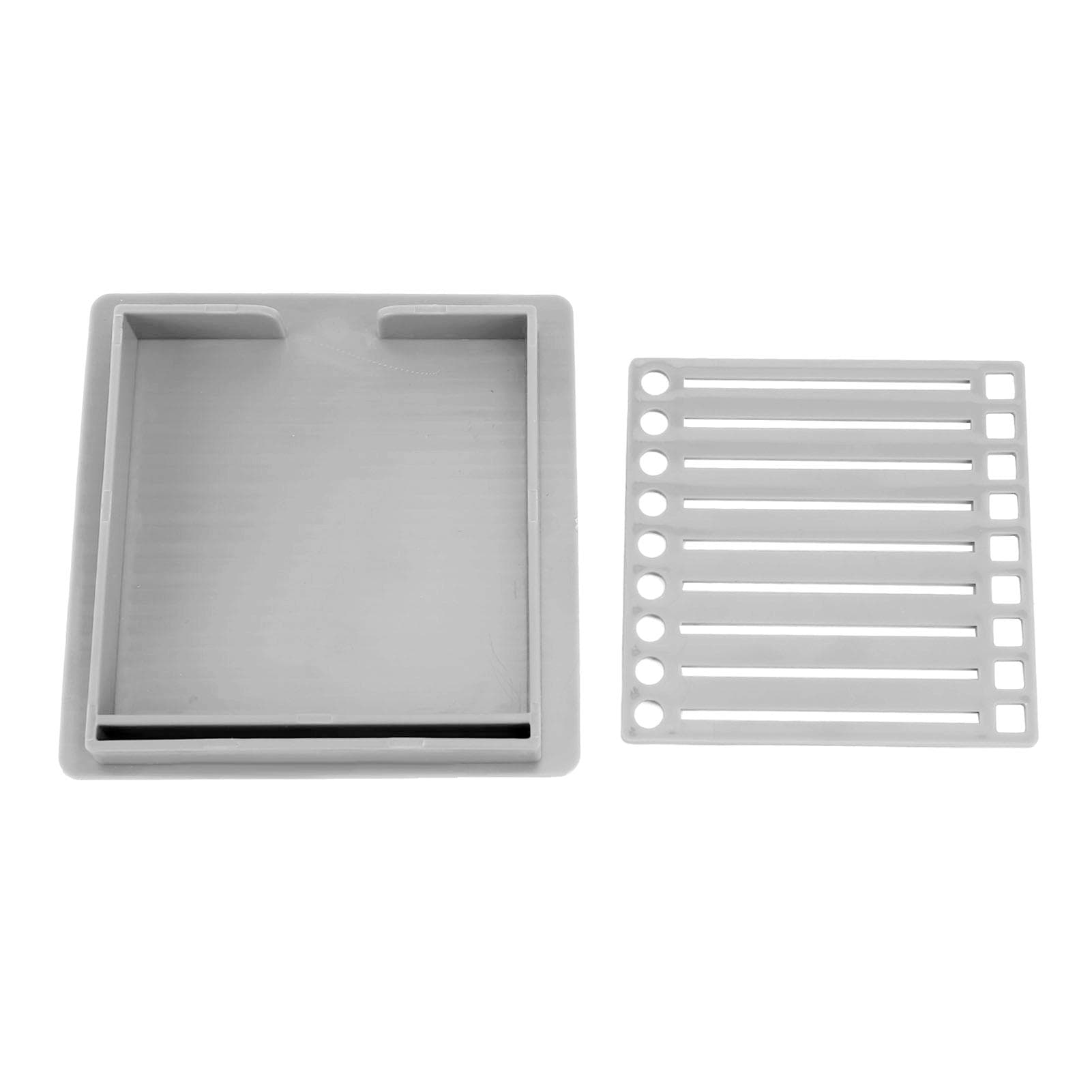 Sticky Note Holder with Stencil Clear Frames Sticky Note Template and Organizer Box for 3x3inch gray