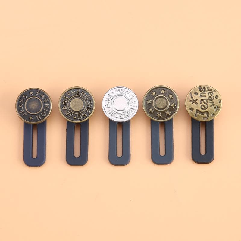 5/10pcs Metal Button Extender Perfect To Any Jeans Pants Free Sewing Retractable Jeans Waist Button Extended Buckles Fixing Kit