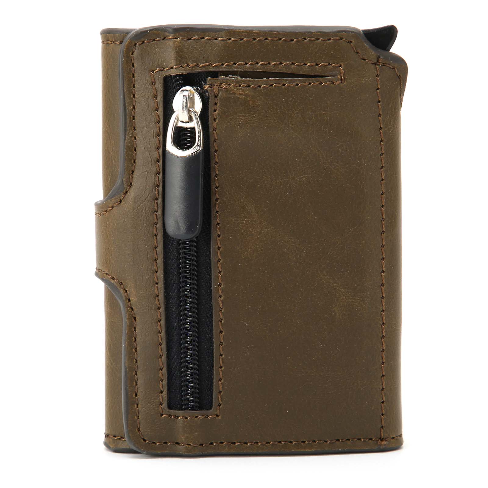 Automatic Popping Business Card Holder AntiDegaussing Credit Card Case Bag Gift(Coffee x 59#) coffee