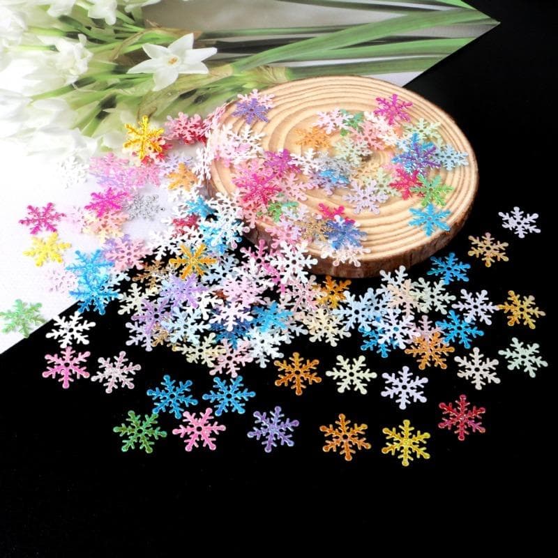300Pcs Artificial Snowflakes Decor Christmas Decorations For DIY Handmade Home Xmas Wedding Decor Material Home Decor