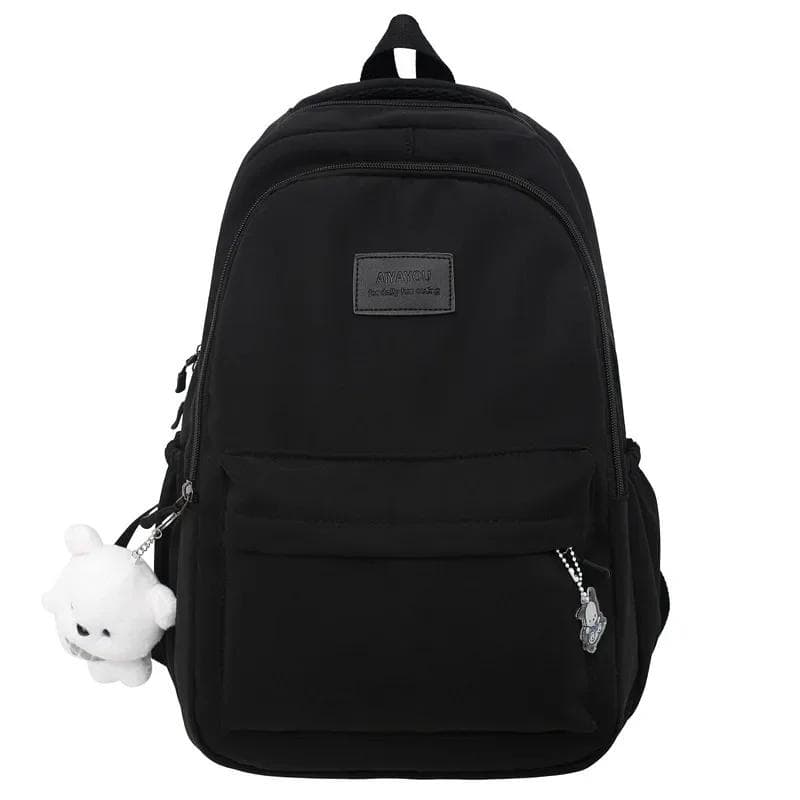 Junior High Shool Students Backpack Waterproof School Bags for Girls Laptop Books Stationery Large Organizer Bags black