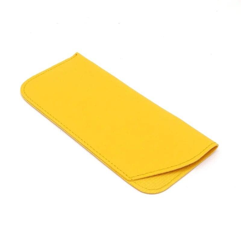 Pure Color Leather Eyeglass Sunglasses Reading Glasses Case Soft PU Leather Pouch Bag Pocket Eyeglasses Sleeve Eyewear Protector
