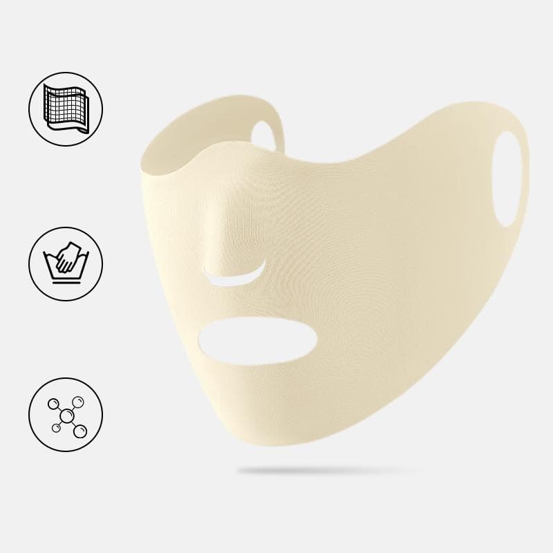 Women Sunscreen Mask Outdoor Sports Cycling Breathable Washable Reusable Double Layer Ice Silk Masks Anti-UV Sun Face Cover yellow