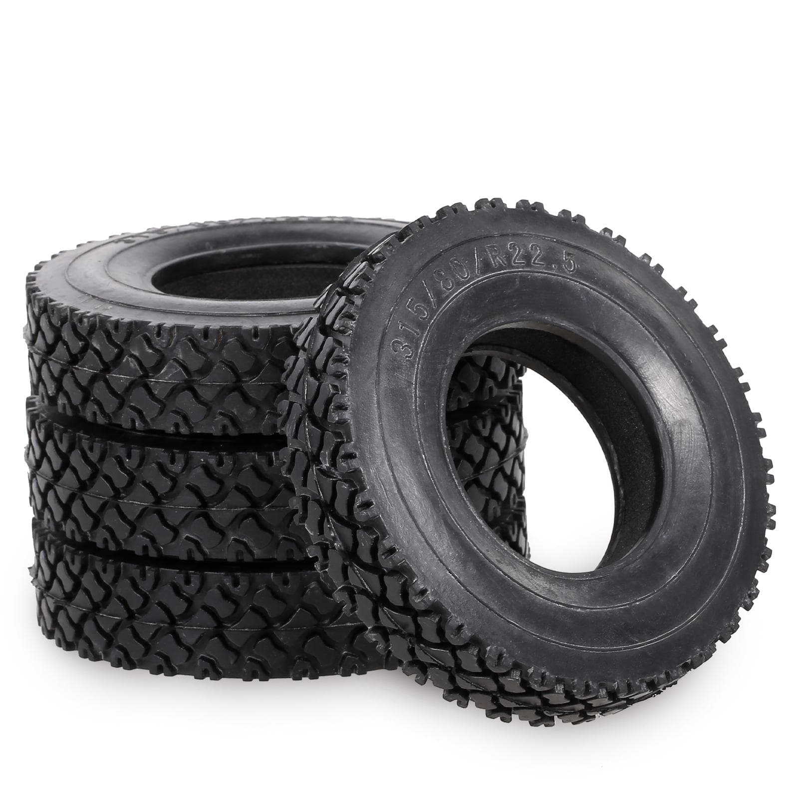 4Pcs 85mm Rubber Tyres Wheel Tires 25mm Width with Sponge Compatible for 1:14 Tamiya Tractor Trucks 85-20-1