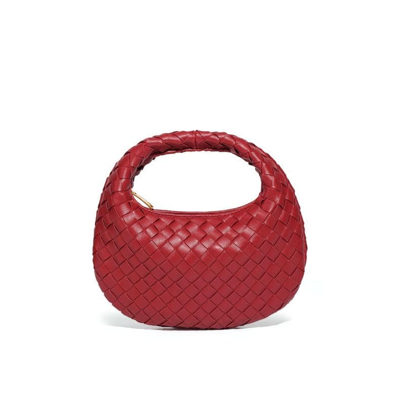 Fashionable Solid-color Hand-held Women's Bag, Simple and Trendy Hand-woven Bag, Single-shoulder Crossbody Bag